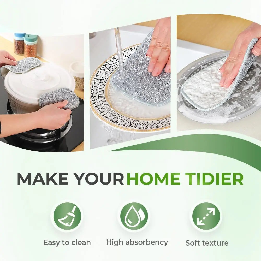 Multipurpose Wire Dishwashing Rags for Wet and Dry, Wire Scrubber Cloths for Kitchen, Reable Wire Miracle Cleaning Cloths, Non-Scratch Cleaning Cloth for Pots, Pans, Sinks, Grills (5 PCS) Wholesale Hub