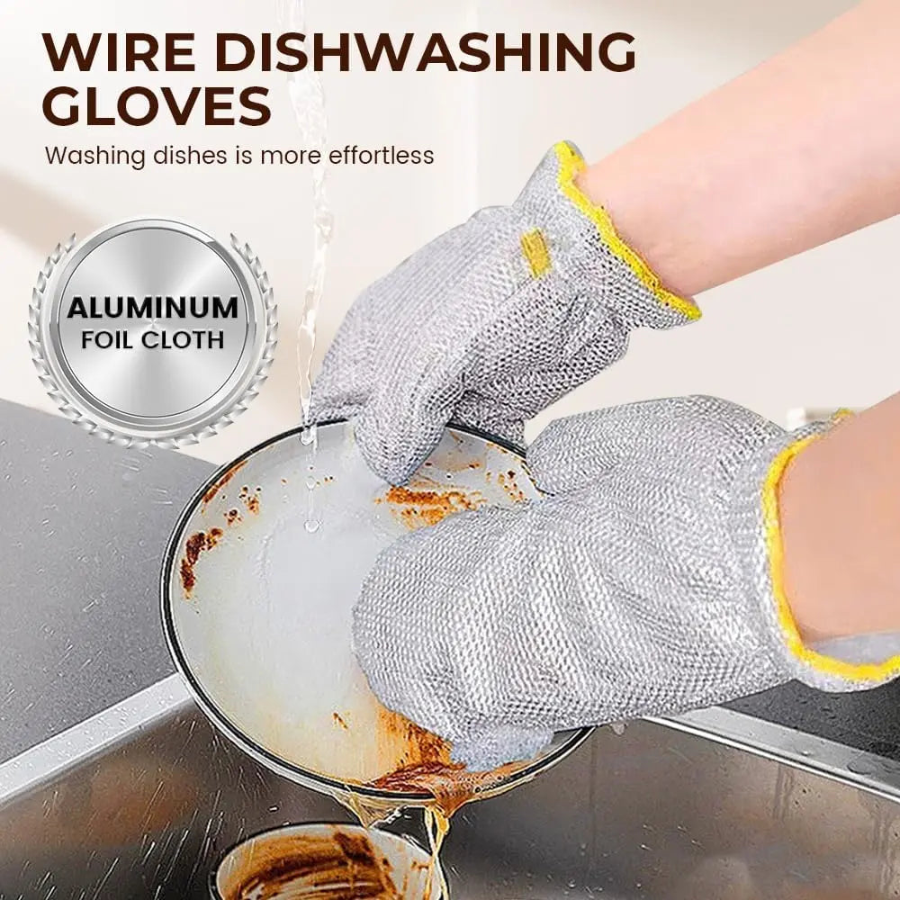 Steel Wire Dishwashing Glove, Glove for Kitchen Cleaning, Reable Scrub Gloves Wholesale Hub