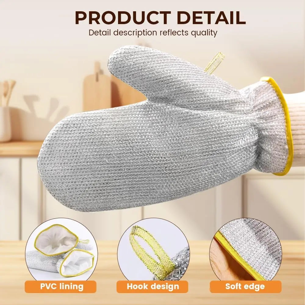 Steel Wire Dishwashing Glove, Glove for Kitchen Cleaning, Reable Scrub Gloves Wholesale Hub