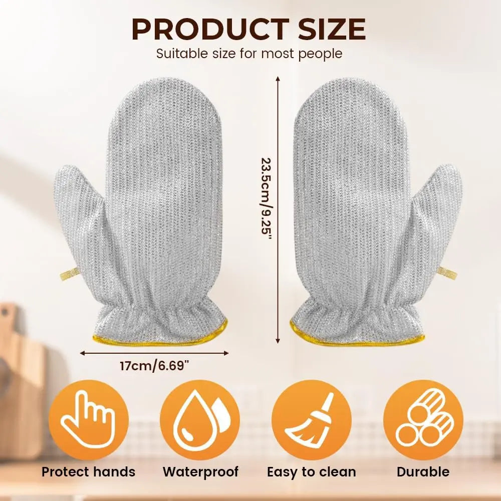 Steel Wire Dishwashing Glove, Glove for Kitchen Cleaning, Reable Scrub Gloves Wholesale Hub