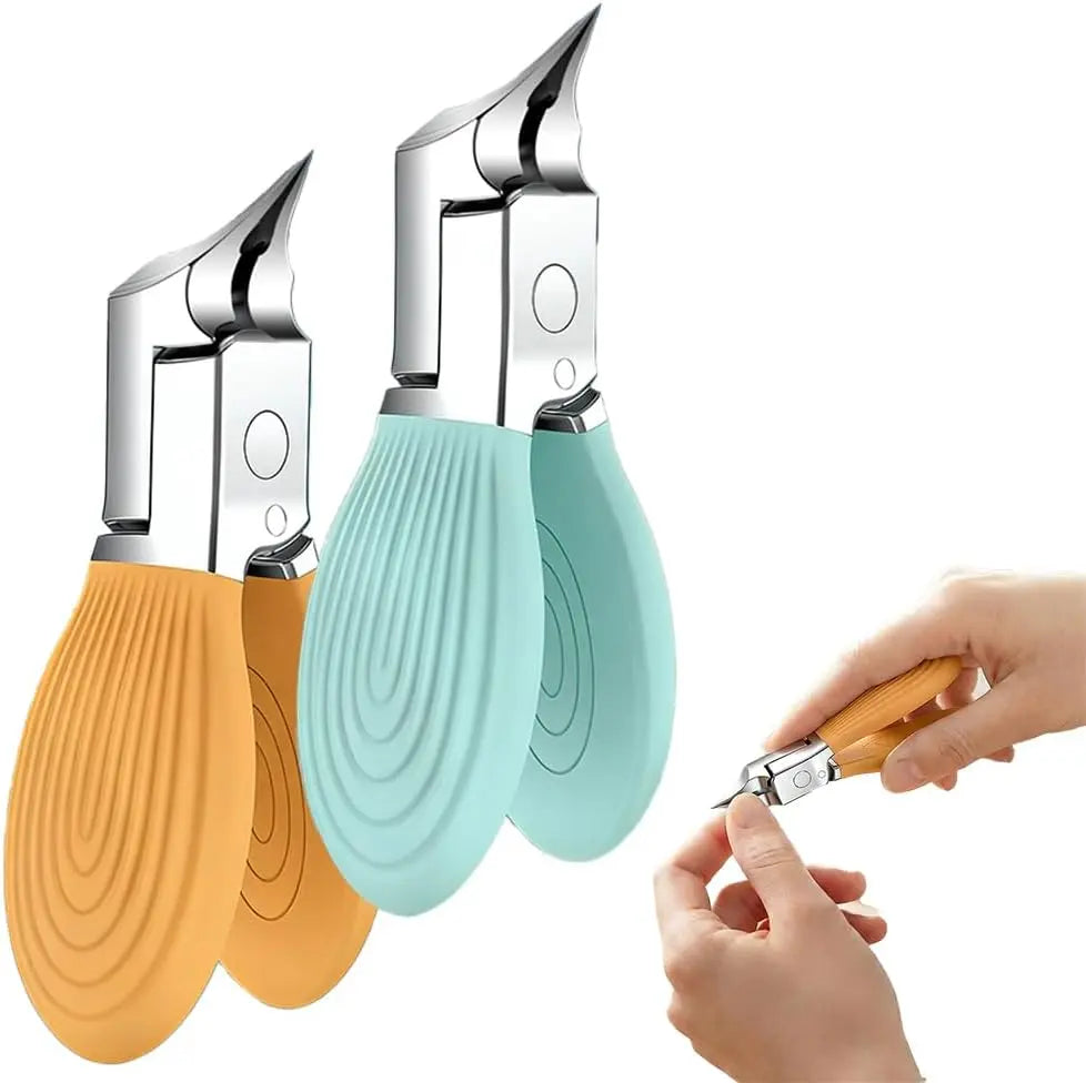 Wide Jaw Opening Anti-Splash Slanted Nail Clipper, Curved Blades for Ingrown & Thick Nails, Ergonomic Fingernail Toenail Clippers for Home e (Comb) Wholesale Hub