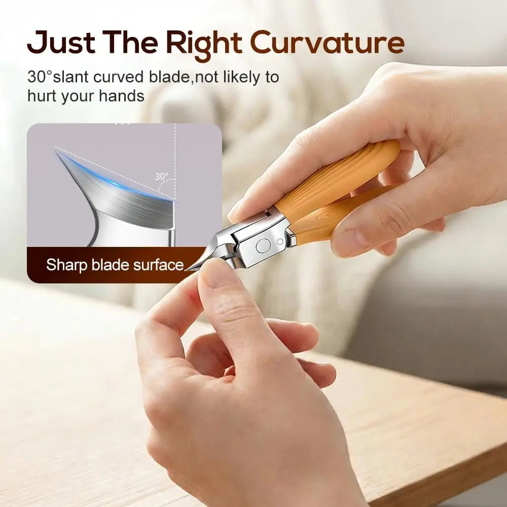 Wide Jaw Opening Anti-Splash Slanted Nail Clipper, Curved Blades for Ingrown & Thick Nails, Ergonomic Fingernail Toenail Clippers for Home e (Comb) Wholesale Hub