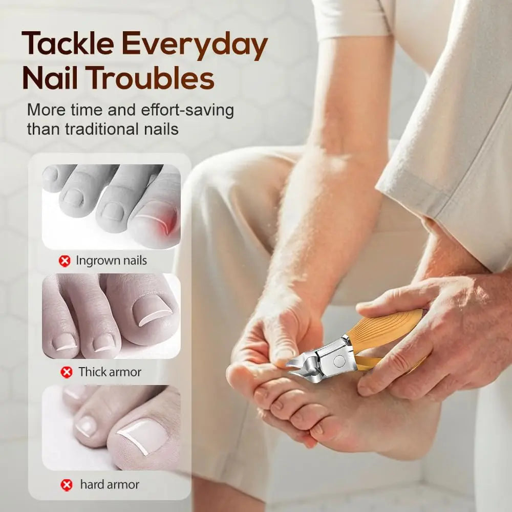 Wide Jaw Opening Anti-Splash Slanted Nail Clipper, Curved Blades for Ingrown & Thick Nails, Ergonomic Fingernail Toenail Clippers for Home e (Comb) Wholesale Hub