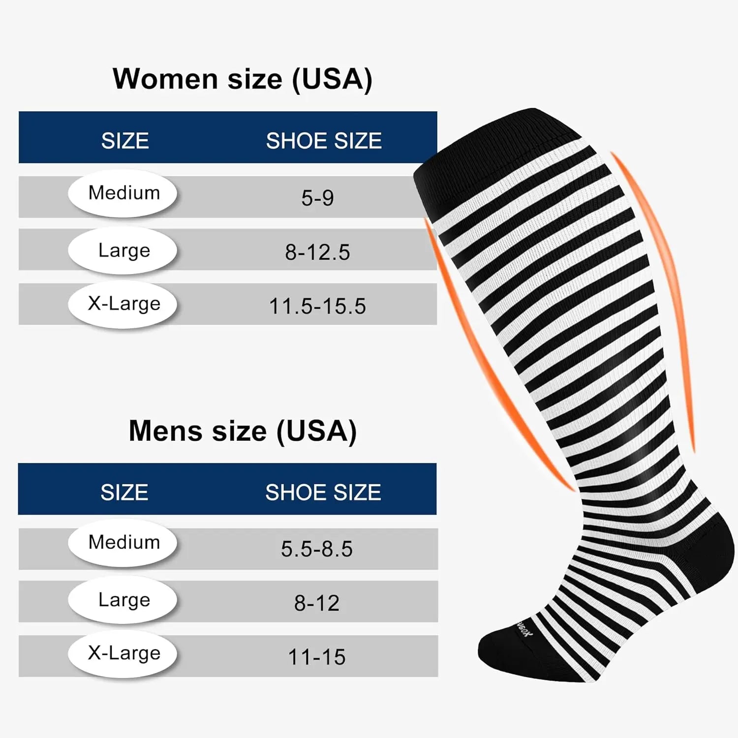Pl Size Compression Socks Wide Calf Men&Women 20-30 mmhg Knee High Support Socks for Medical, Nurse, Diabetic Wholesale Hub