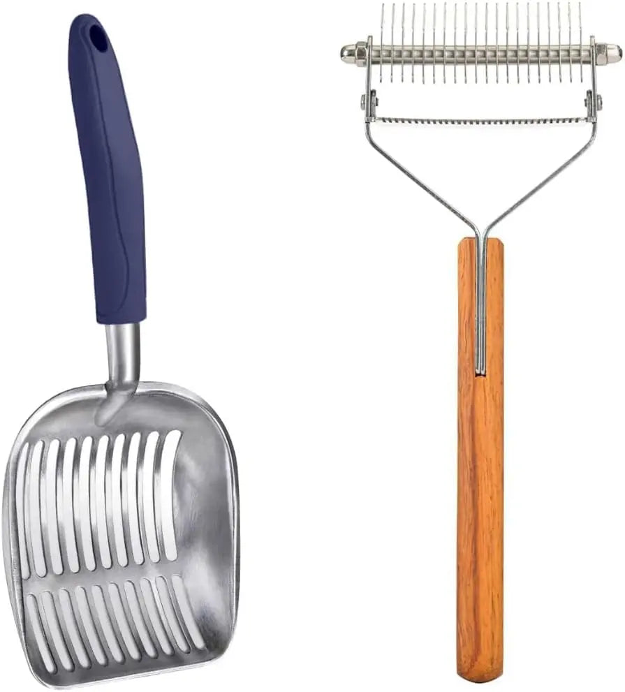 Litter Shovel & Dual-Sided Pet Grooming Comb Set Wholesale Hub