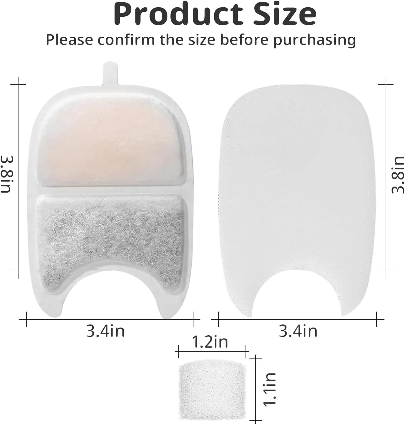 Cat Water Fountain Filter Replacement Pet Drinking Fountain Filters Compatible with 135 fl oz/4L Cat Water Fountain-12 Set Filters with Sponges Wholesale Hub