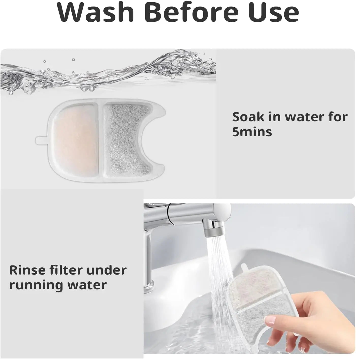 Cat Water Fountain Filter Replacement Pet Drinking Fountain Filters Compatible with 135 fl oz/4L Cat Water Fountain-12 Set Filters with Sponges Wholesale Hub