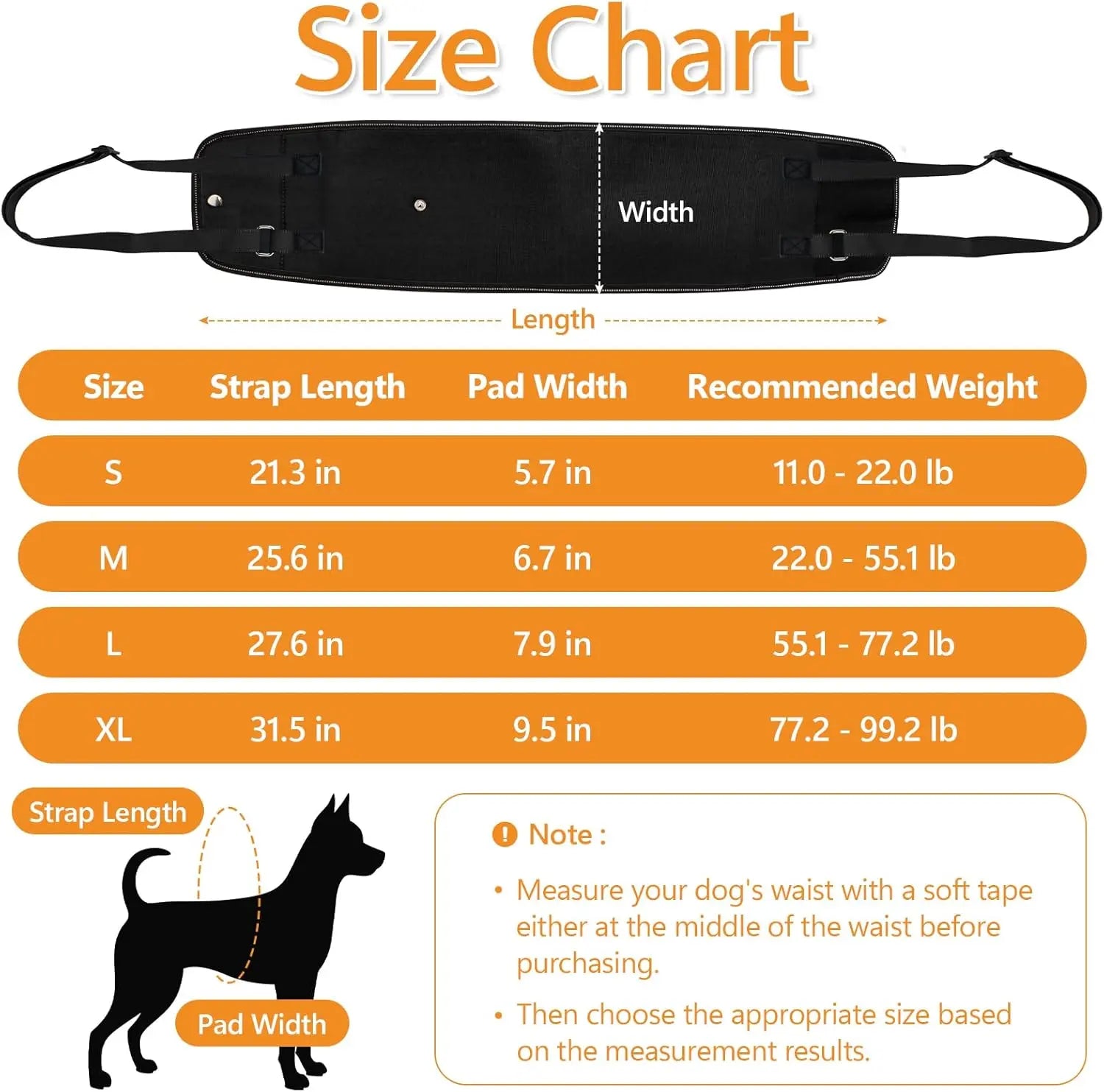 Dog Lift Harness Dog Sling for Large Dogs, Portable Dog Carrier Sling for Back Legs, Ajtable Hip Support Harness for Weak Rear Leg, Assist Senior Disabled Joint Injuried and After ACL Wholesale Hub