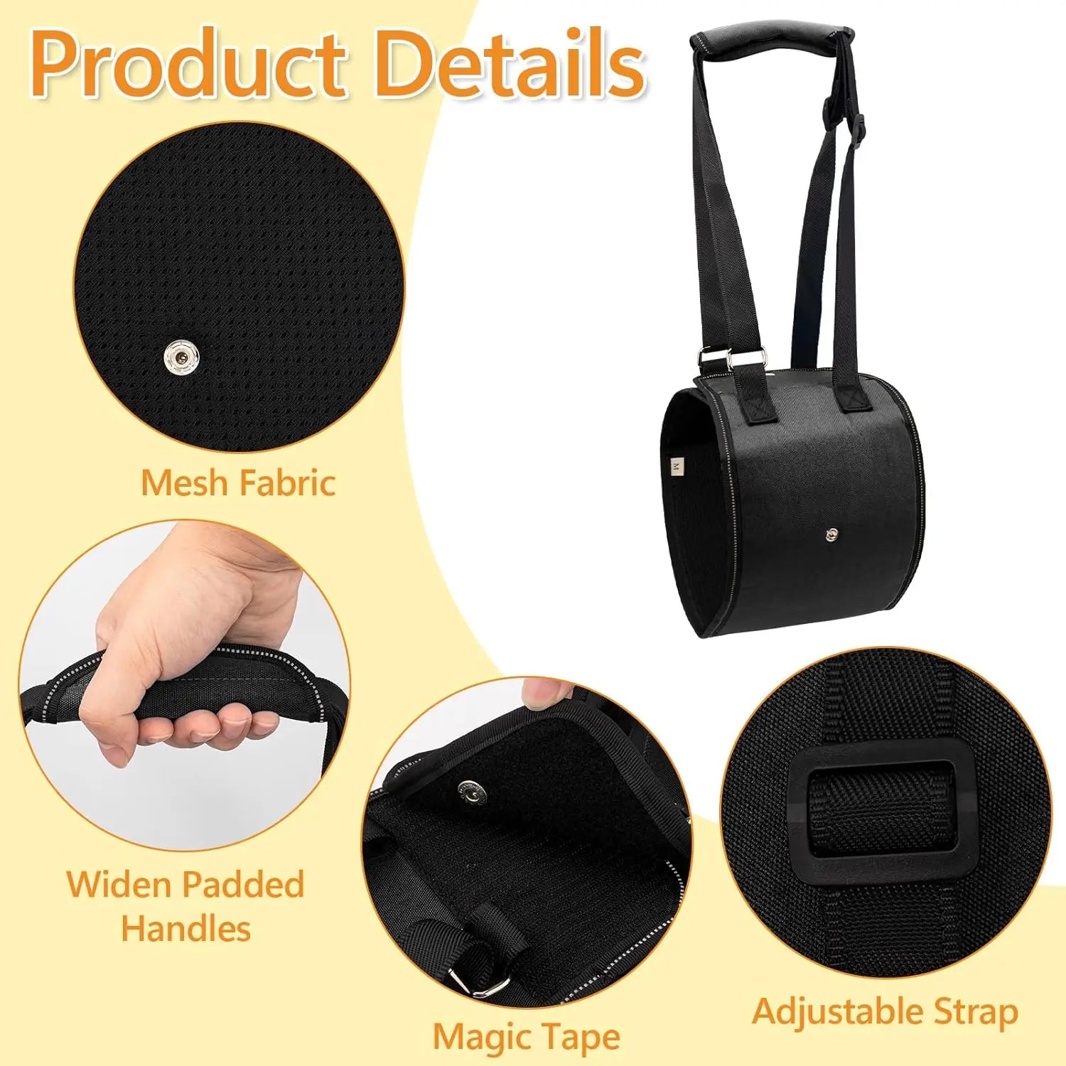 Dog Lift Harness Dog Sling for Large Dogs, Portable Dog Carrier Sling for Back Legs, Ajtable Hip Support Harness for Weak Rear Leg, Assist Senior Disabled Joint Injuried and After ACL Wholesale Hub
