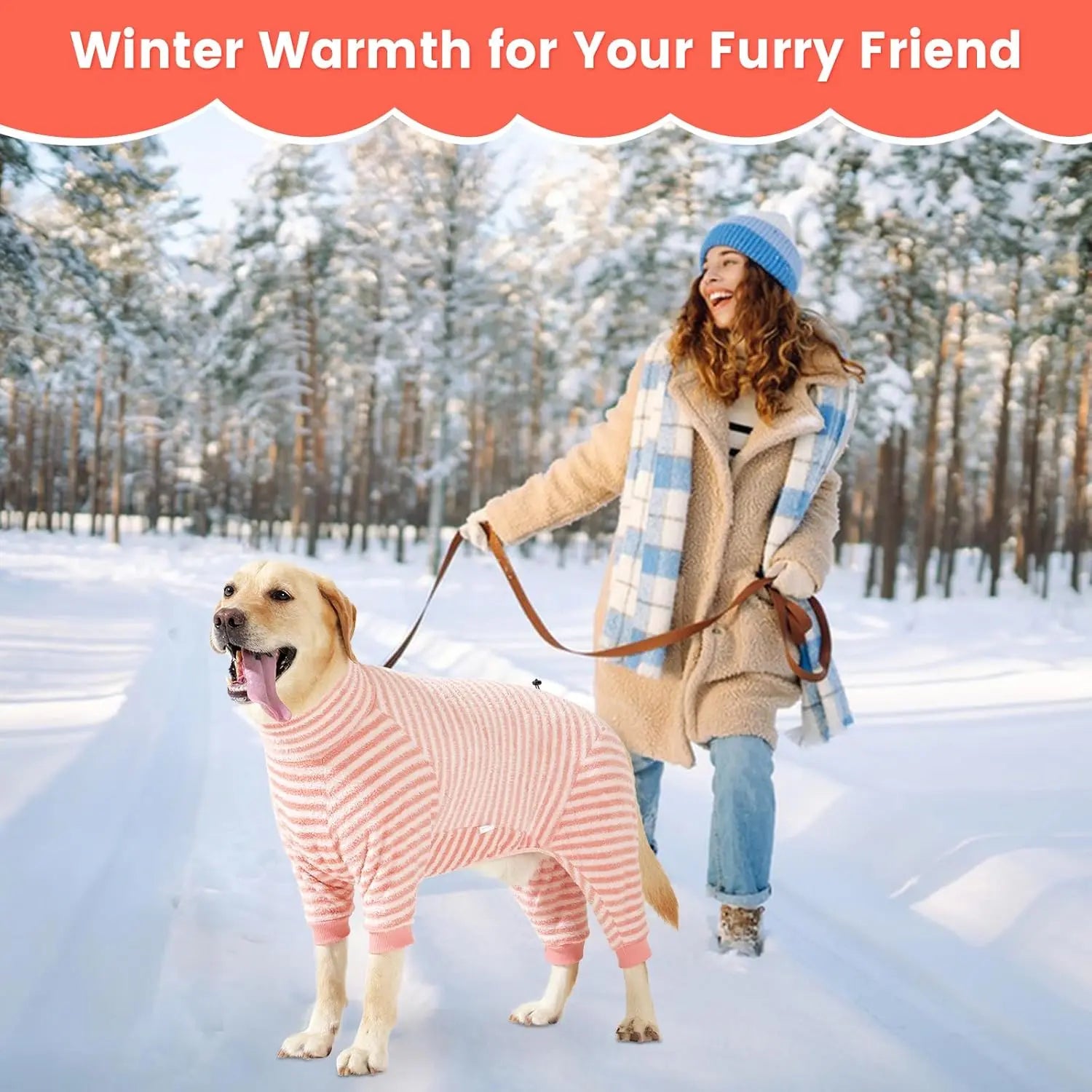 Dog Winter Coat Sweater Dog Clothes Soft Fleece Pullover Pajamas, Dog Cold Weather Coats Warm Windproof Fullbody Jumpsuit Fleece Onesie for Dogs, Thick Pet Snowsuit Christmas Black Wholesale Hub