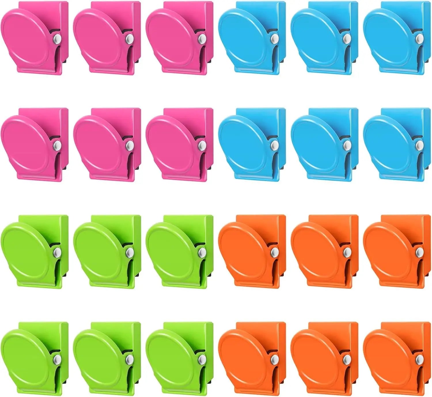 24 Pcs Magnetic Clips, Fridge Magnets Refrigerator Magnet, Whiteboard Magnets, Magnet Clips Heavy Duty, Metal Clip Magnets for Classroom, Home, Photo Displays, Locker Wholesale Hub