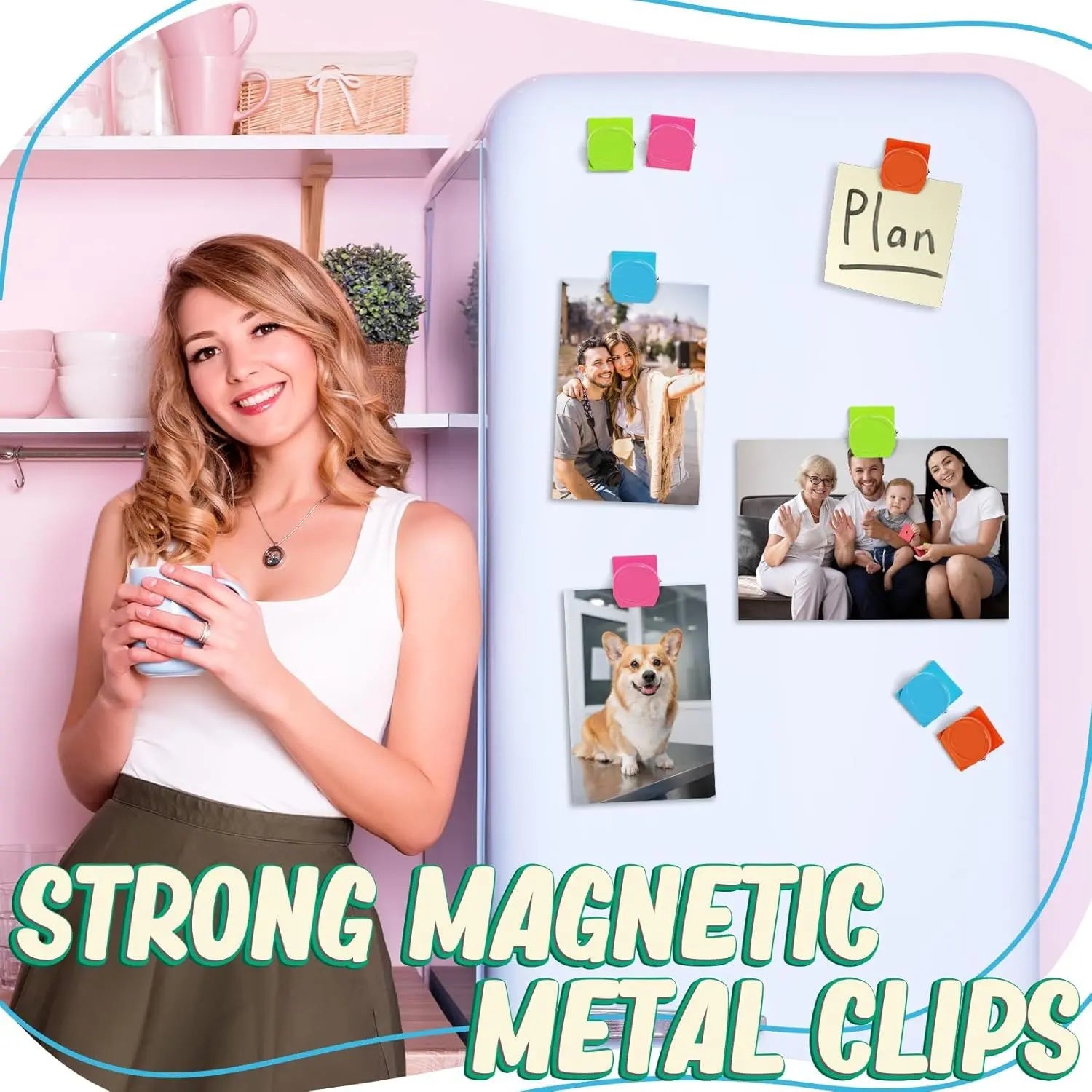 24 Pcs Magnetic Clips, Fridge Magnets Refrigerator Magnet, Whiteboard Magnets, Magnet Clips Heavy Duty, Metal Clip Magnets for Classroom, Home, Photo Displays, Locker Wholesale Hub