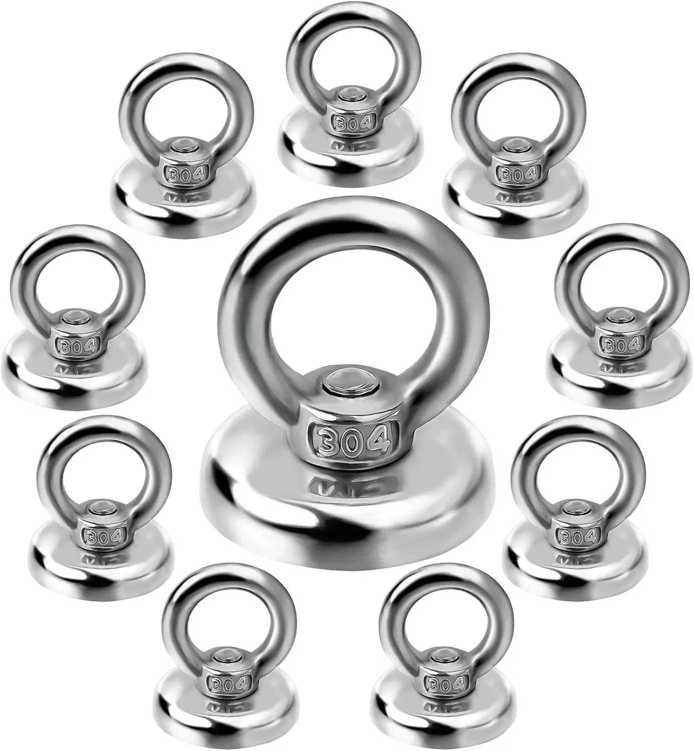 Magnetic Hooks Heavy Duty 10 Pack, 60 lbs Pulling Force Rare Earth Magnets with Countersunk Hole Eyebolt, Neodymium Magnet Hooks Heavy Duty for Home, Workplace, Garage, Kitchen and Office Wholesale Hub