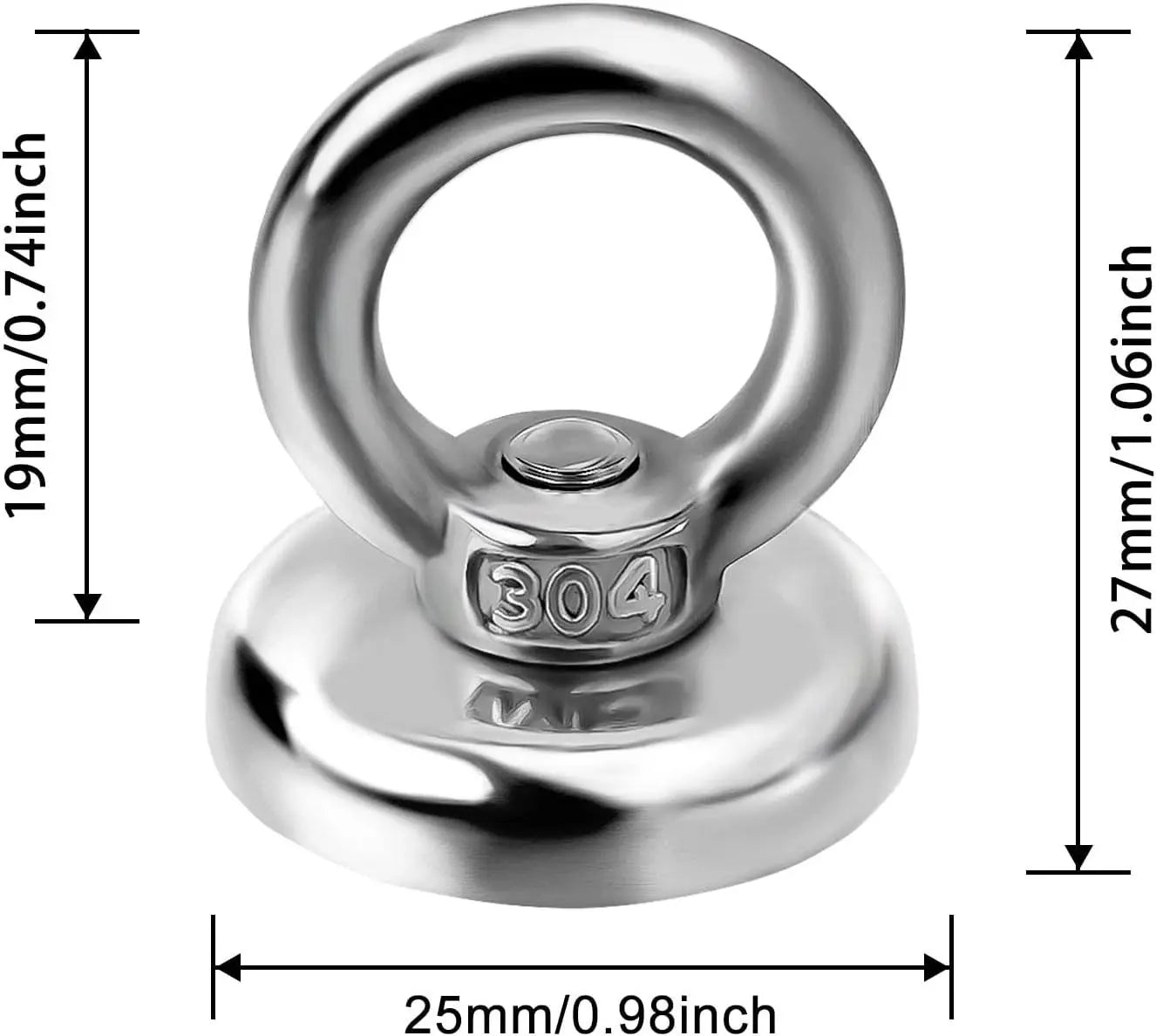 Magnetic Hooks Heavy Duty 10 Pack, 60 lbs Pulling Force Rare Earth Magnets with Countersunk Hole Eyebolt, Neodymium Magnet Hooks Heavy Duty for Home, Workplace, Garage, Kitchen and Office Wholesale Hub