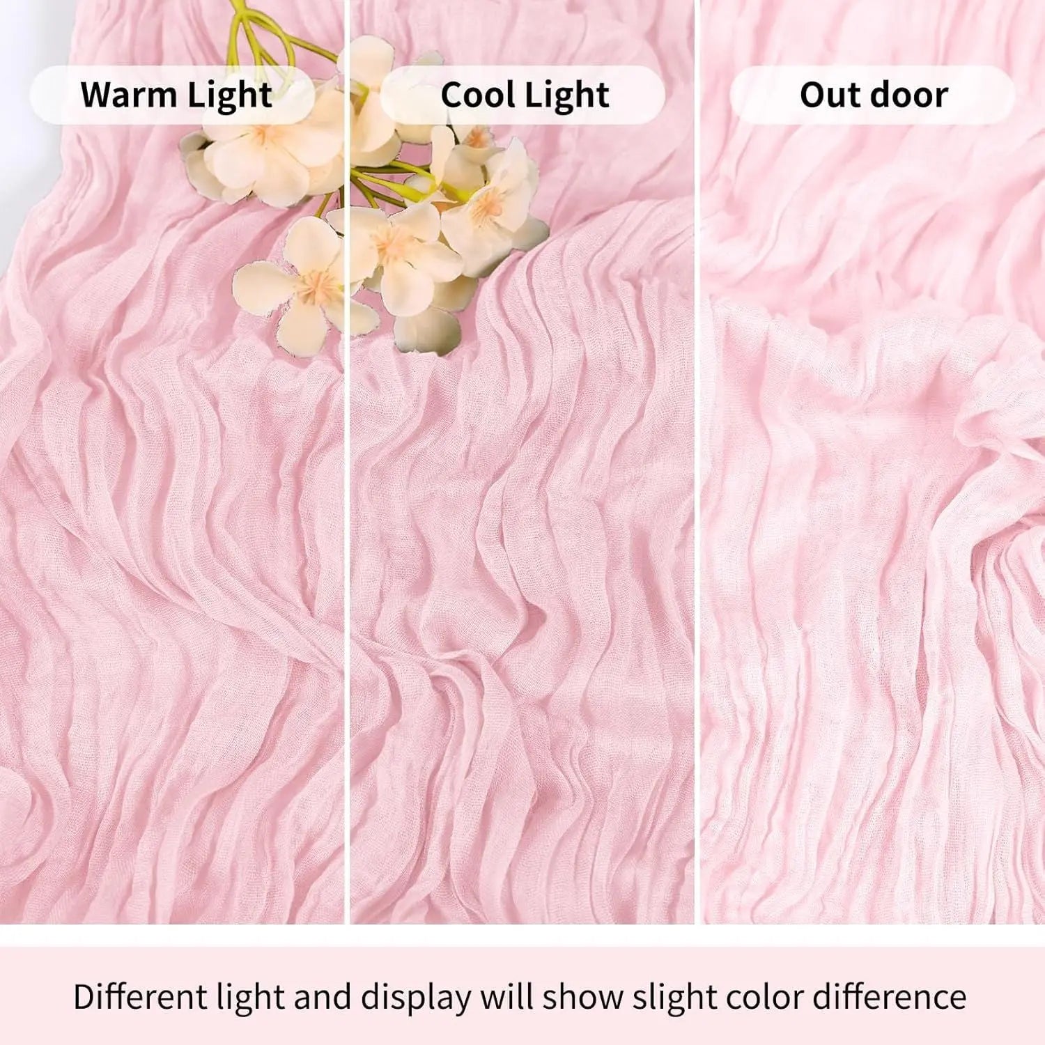 6 Pack Light Pink Cheesecloth Table Runner 17x108 Inch Semi Sheer Boho Gauze Cheese Cloth Fabric Table Runners Table Decor for Wedding Party Baby Shower Birthday Home Decor Garden Farmhouse Wholesale Hub