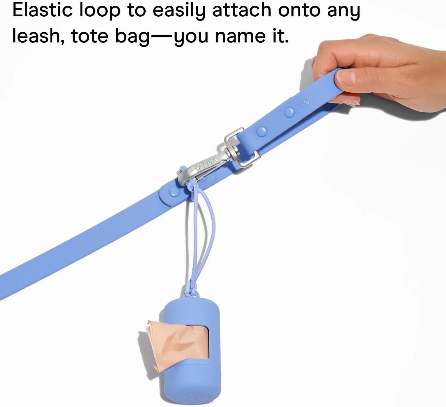 Dog Poop Bag Holder and Dispenser with Leash Attachment, Leak Proof, Easy Twist Top for Refills, Includes 1 Roll Poop Bags, Navy Wholesale Hub