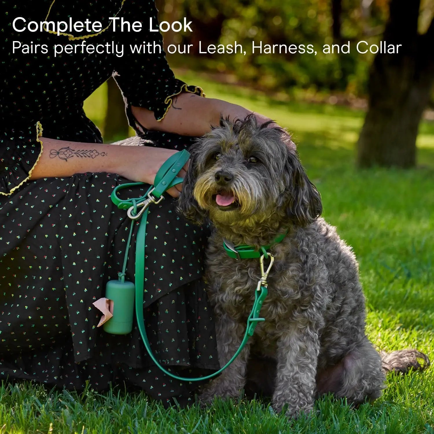 Dog Poop Bag Holder and Dispenser with Leash Attachment, Leak Proof, Easy Twist Top for Refills, Includes 1 Roll Poop Bags, Navy Wholesale Hub