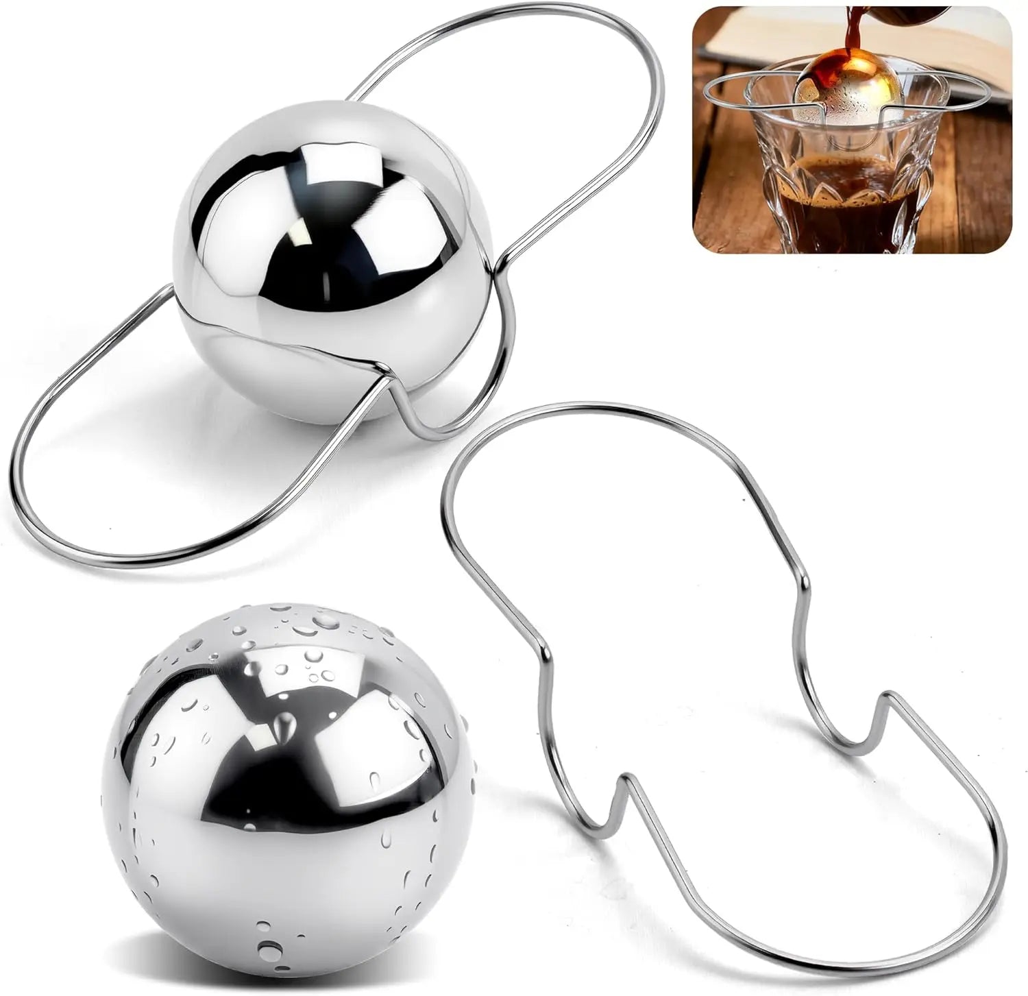 2 Pack Espresso Frozen Ball for Espresso Coffee, Stainless Steel Espresso Chilling Ball Espresso Cooler Espresso Machine Accessories Wholesale Hub