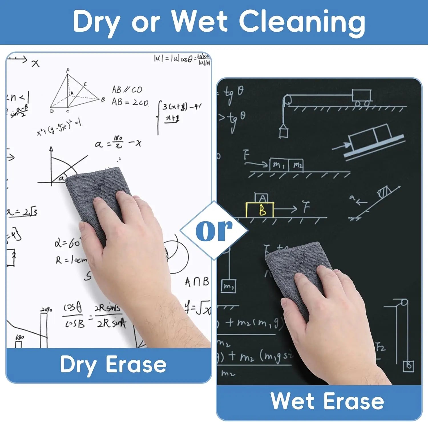 4 Pack Magnetic Microfiber Cleaning Cloth, Dry Erase Erasers Cleaner for Whiteboards, Blackboards, Chalkboards, Glassboards, Home, Office, School, Gray, 10'' x 9.25'' Wholesale Hub