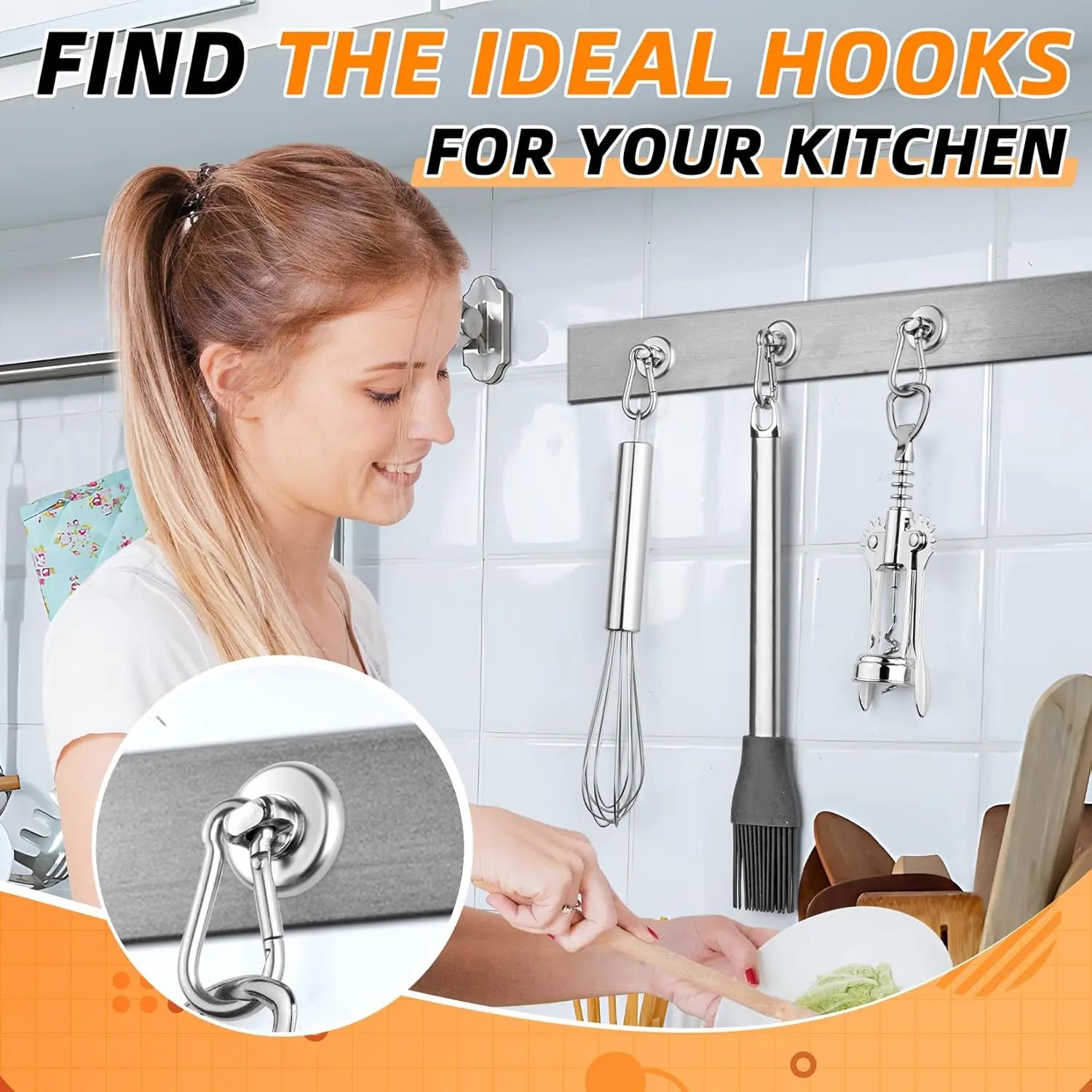 10 Pack Strong Neodymium Magnetic Hooks Heavy Duty with Swivel Carabiner, 70LBS Magnet Hooks for Hanging, Magnet with Hook for Kitchen, Home, Warehouse, School Wholesale Hub