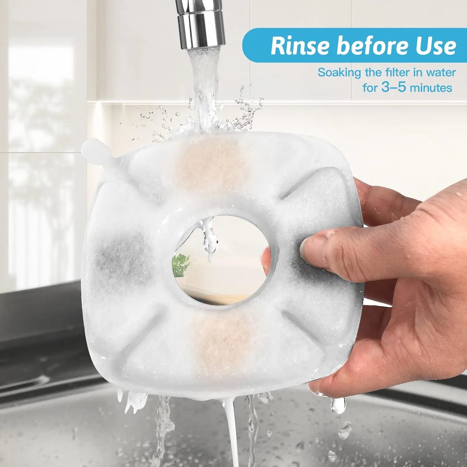 24 Pcs Cat Fountain Replacement Filters 12 Pack Cat Water Fountain Replacement Filters with 12 Pack Pre-Filter Sponges, Pet Fountain Filter Fit for 95oz/2.8L Automatic Pet Fountain Cat Water Fountain Wholesale Hub