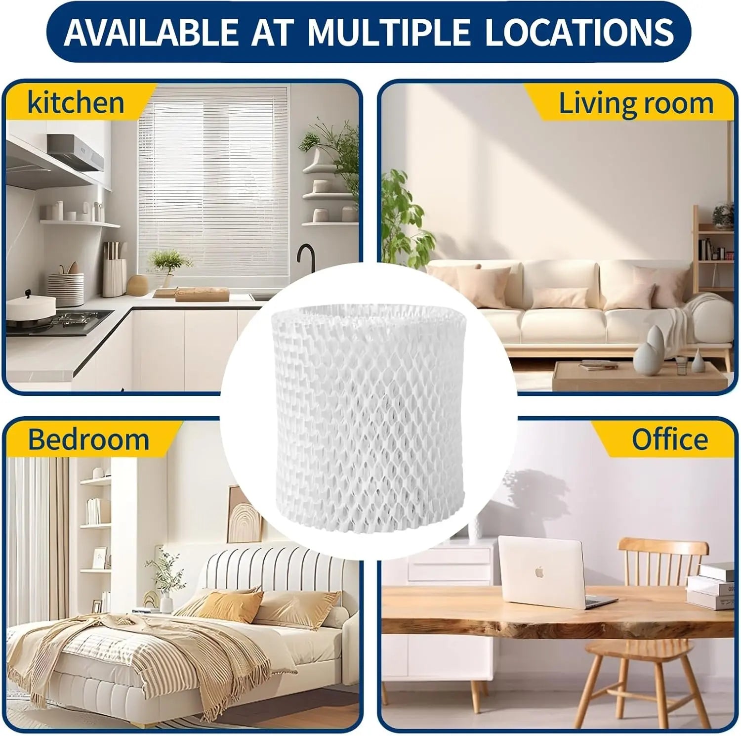Humidifier Replacement Filter Compatible with Canopy Bedside and Nursery Humidifier,Made with Wood Pulp, Paper Filter, 4-Pack Wholesale Hub
