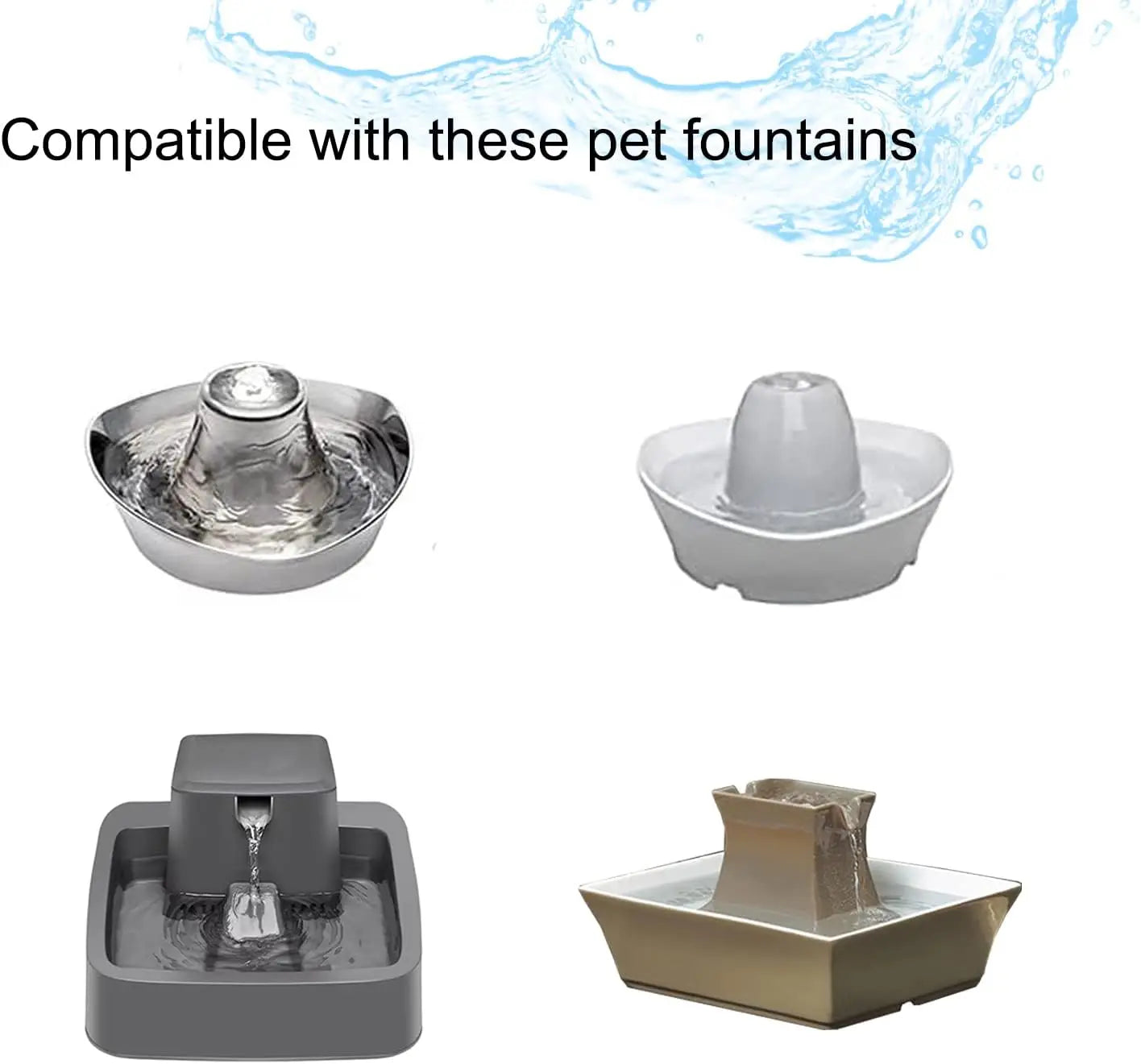 16 Pack Pet Fountain Filter Replacement,8 Carbon Filters and 8 Foam Pre-Filter Replacement Compatible with Multiple Pet Water Dspensers Water Bowl Wholesale Hub