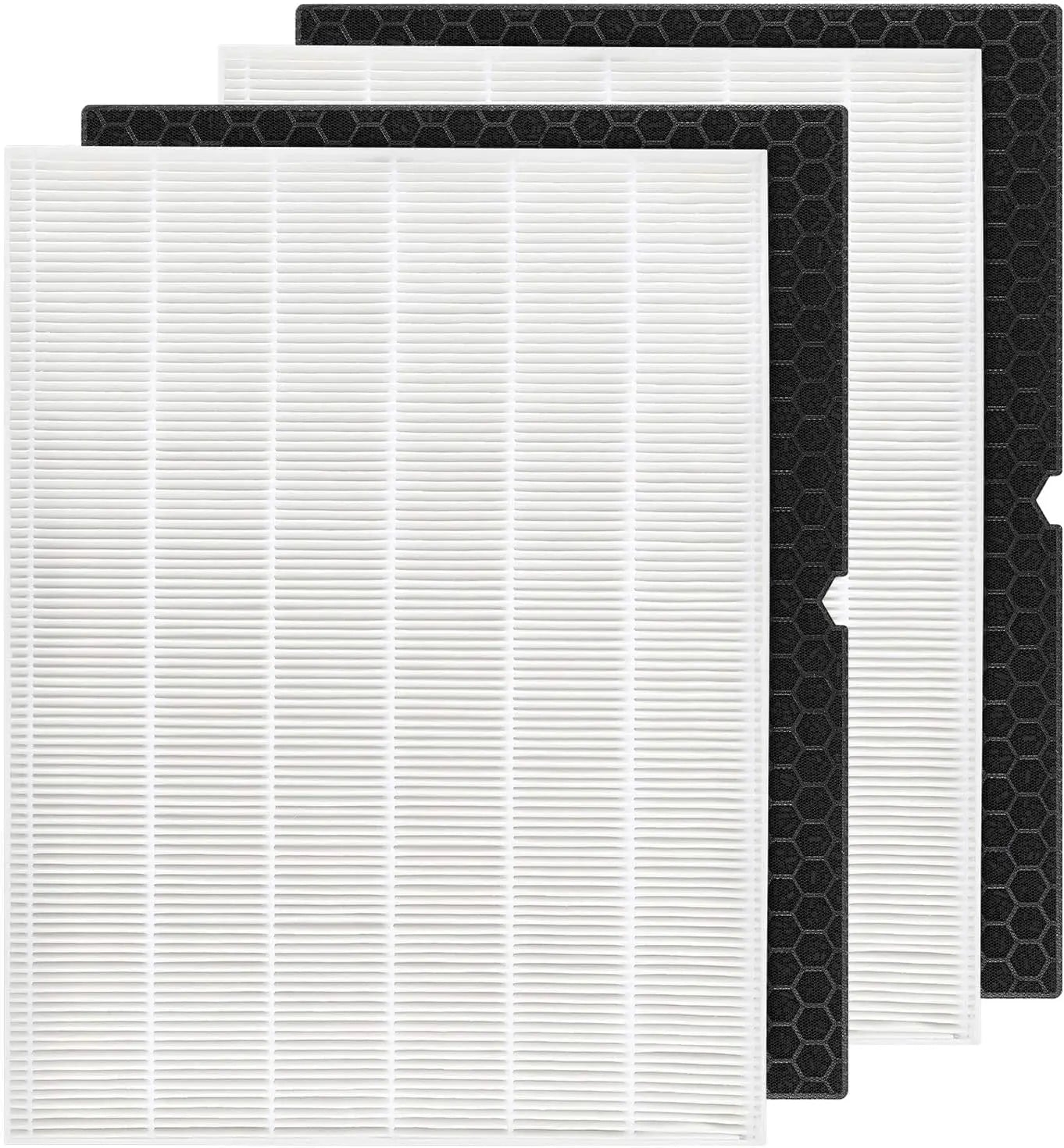 116130 Filter H HEPA Replacement Compatible with Winix 5500-2 Plasmawave Air Purifier and Winix AM80 Air Purifier - 2 HEPA and 2 Activated Carbon Filters Combo Pack Wholesale Hub
