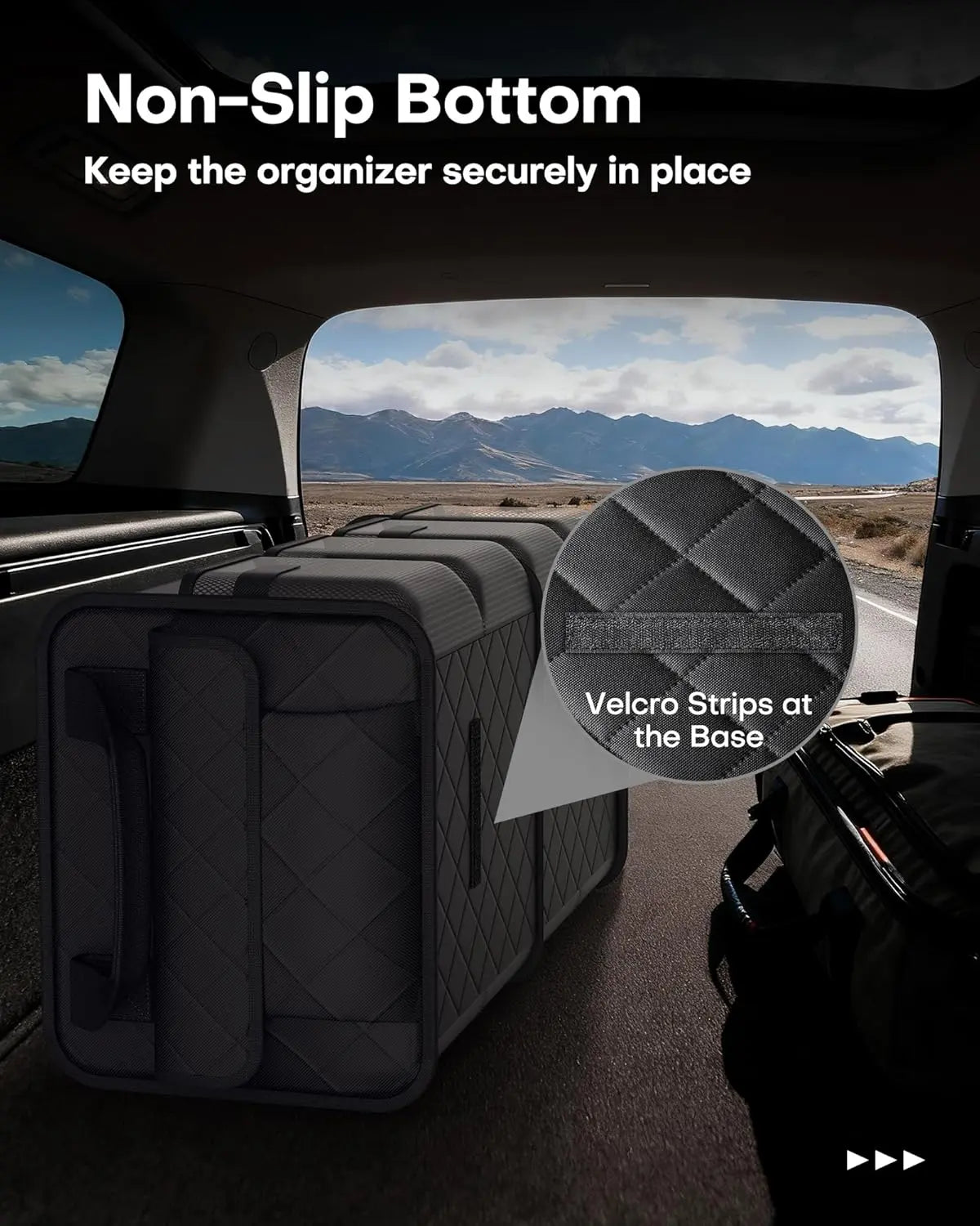 Trunk Organizer for SUV – Foldable & Portable Car Organizers and Storage with 2 Compartments, Large Capacity Car Trunk Organizer Car Accessories for Truck Sedan, Black, 21.7" x 12.8" x 11.0" Wholesale Hub