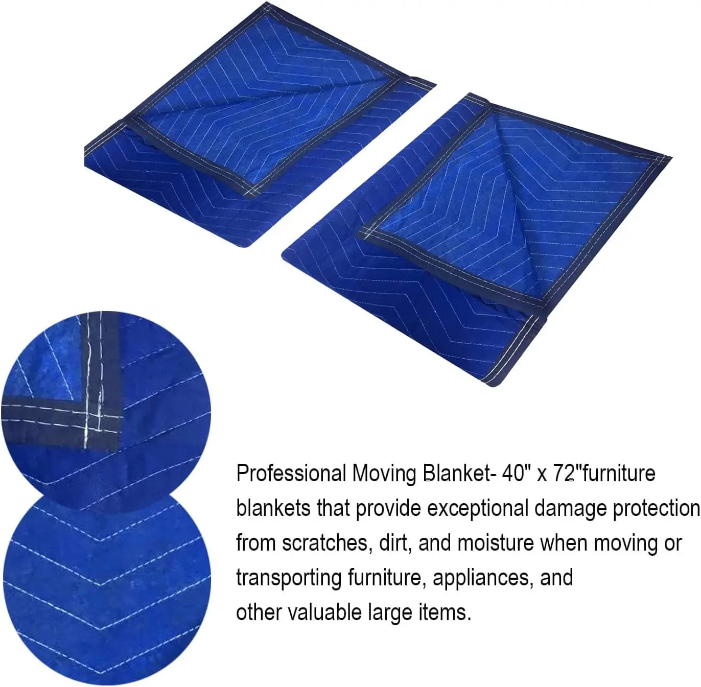 3 Pack Moving Blankets 40x72in Heavy Duty Padded Packing Blankets for Moving Shipping Protecting Furniture Professional Quilted Furniture Blankets for Moving Supplies Wholesale Hub