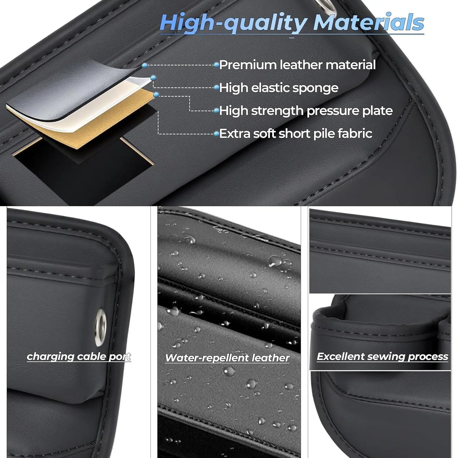 Anti-Drop Car Seat Gap Filler Organizer, Premium Leather Console Organizer, Easy Access to Phone/Keys, Universal Fit for Car SUV Truck Multi-Purpose Essentials Organizer(2PC) Wholesale Hub