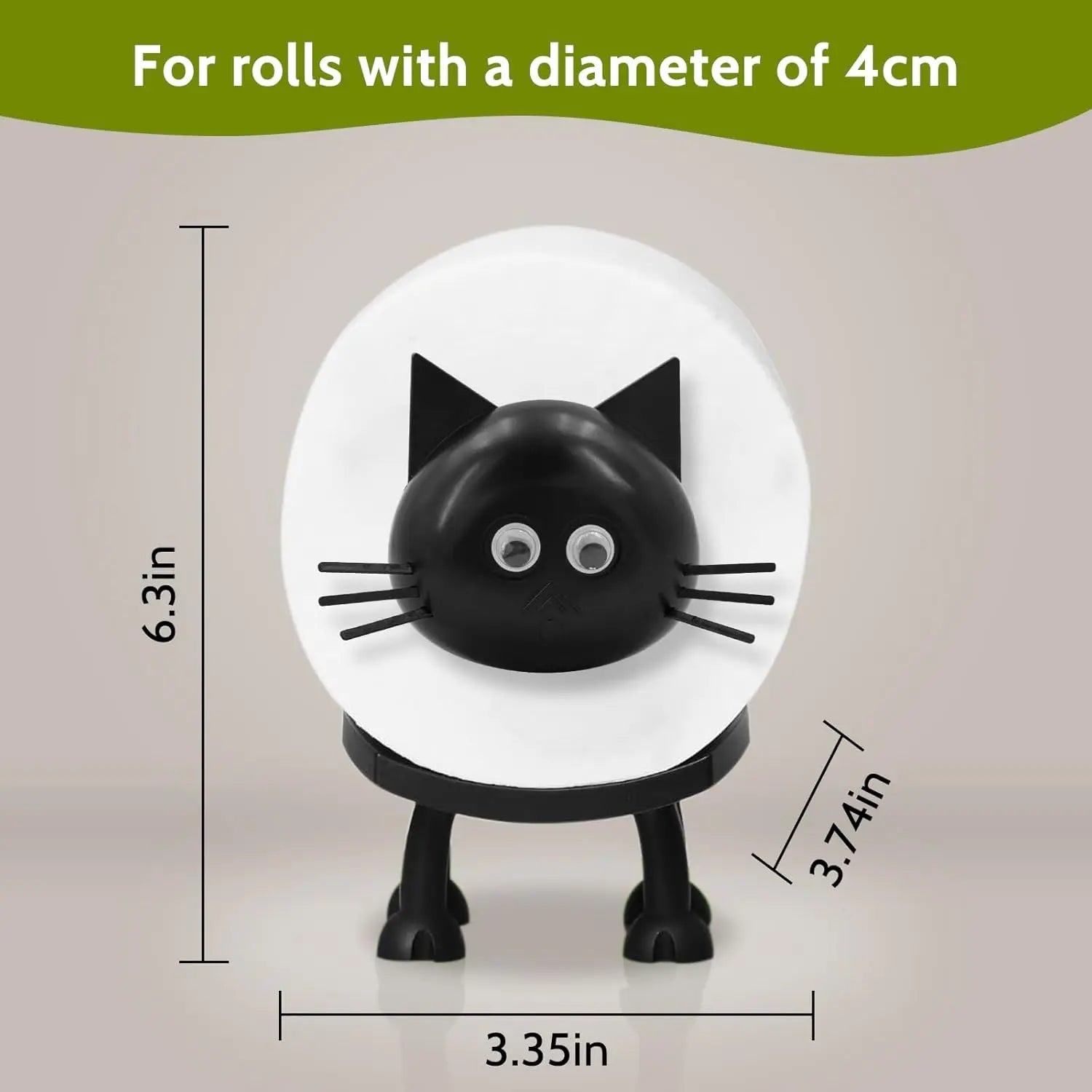 Cat Toilet Roll Holder: Tissue Paper Storage Stand - 3D Printed Black Loo Holder Bathroom Set for Shelf Housewarming Gift Decor (Cat-1Pcs) Cat-1pcs Wholesale Hub
