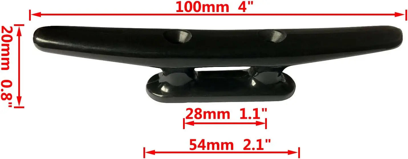 4 Pack Boat Cleat Black Nylon Dock Kayak Cleat,4/6/8 inch with Fasteners Wholesale Hub