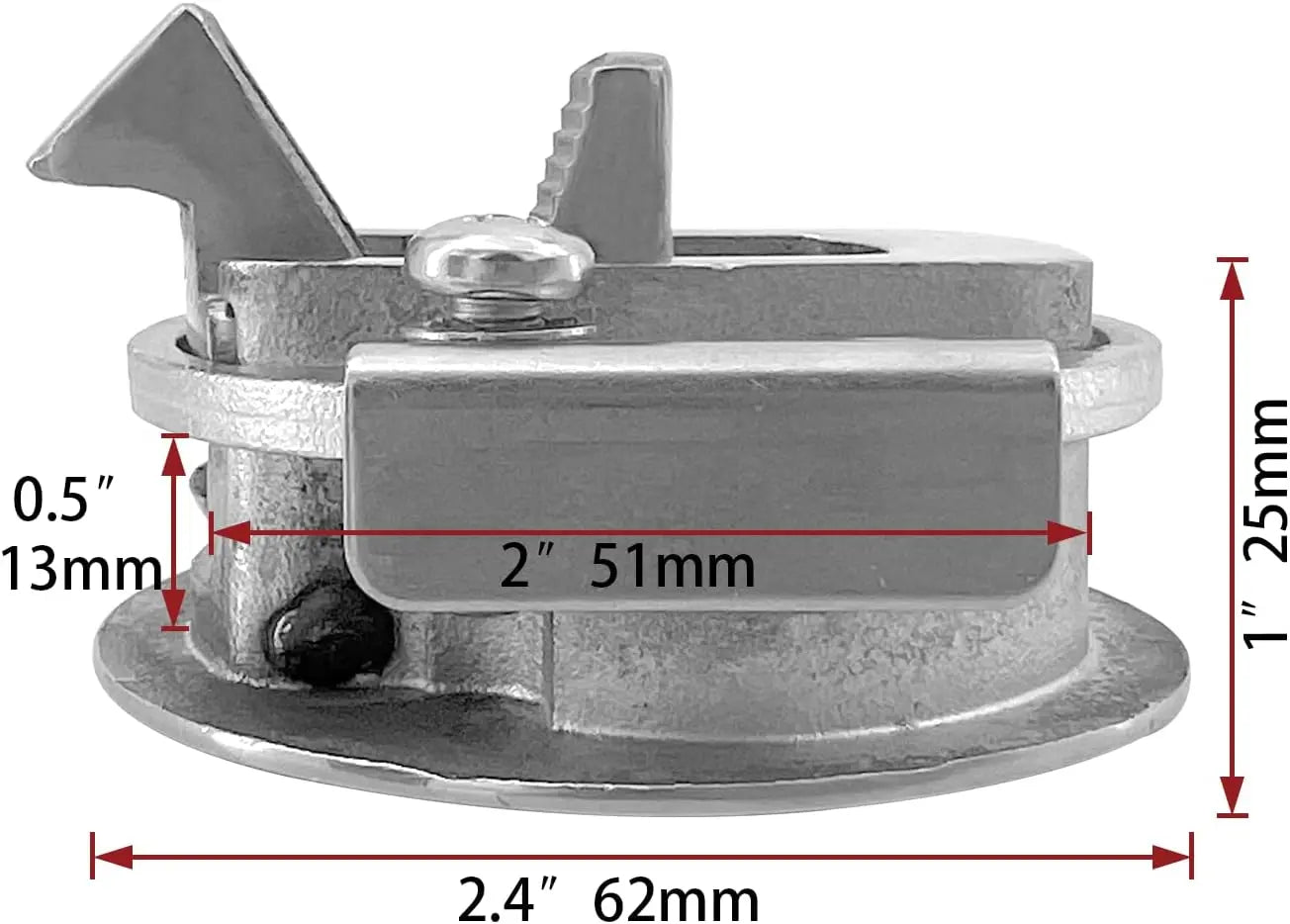 Boat Latches Stainless Steel 2", Latch Hatch Round Pull Marine Flush Locking Lift Handle Deck - Non Wholesale Hub