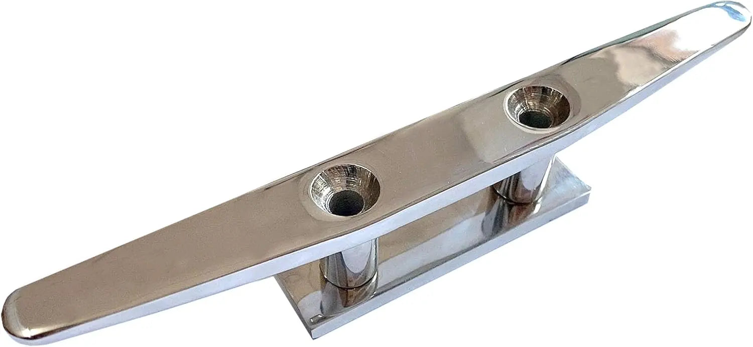 Boat Cleat 8" 316 Stainless Steel Flat Top Low Silhouette Marine Mast Wholesale Hub