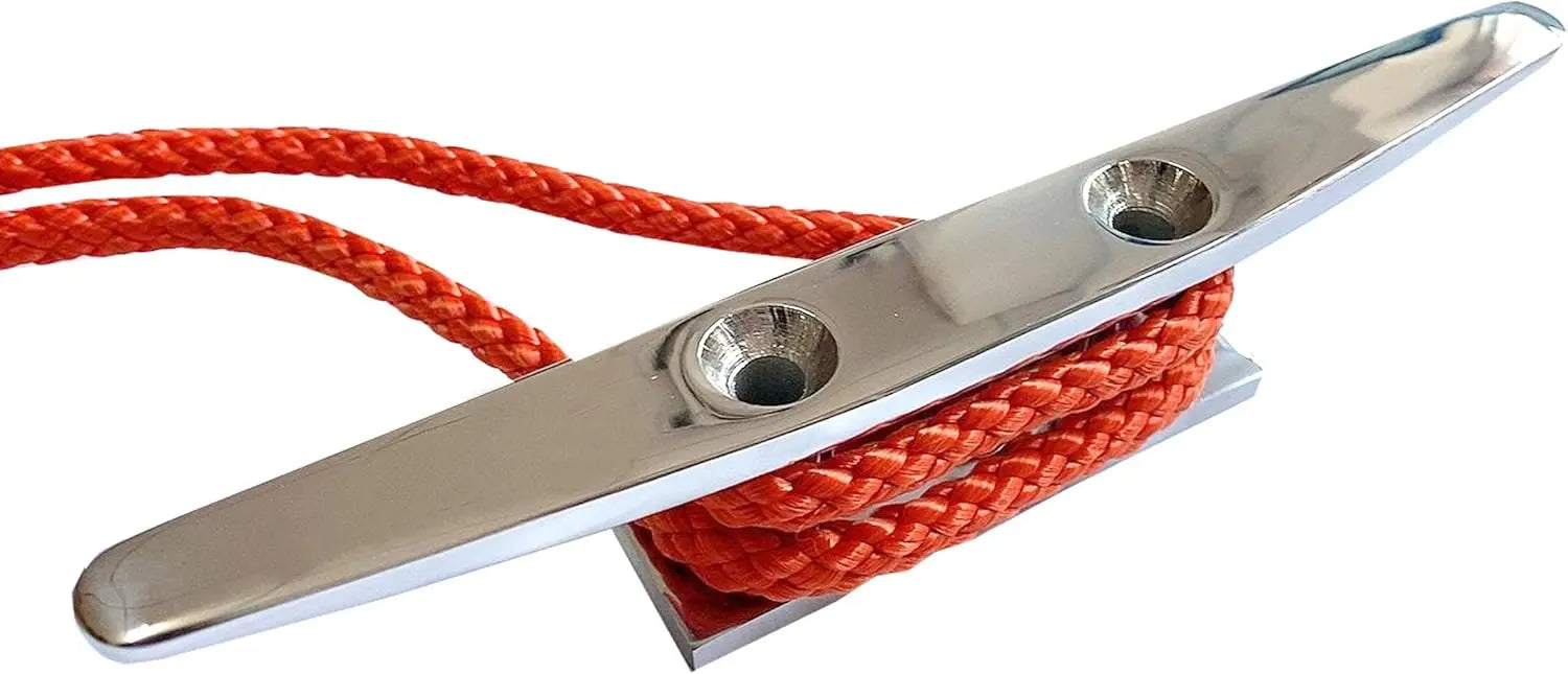 Boat Cleat 8" 316 Stainless Steel Flat Top Low Silhouette Marine Mast Wholesale Hub