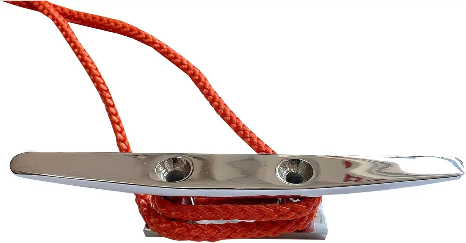 Boat Cleat 8" 316 Stainless Steel Flat Top Low Silhouette Marine Mast Wholesale Hub