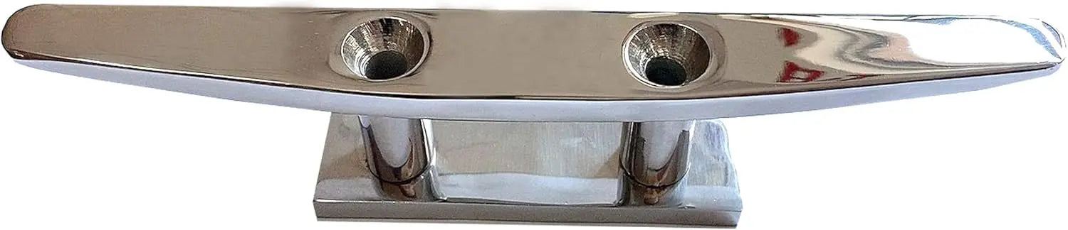 Boat Cleat 8" 316 Stainless Steel Flat Top Low Silhouette Marine Mast Wholesale Hub