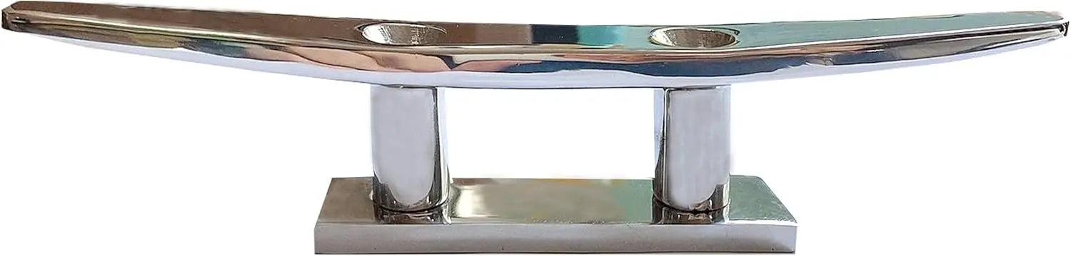 Boat Cleat 8" 316 Stainless Steel Flat Top Low Silhouette Marine Mast Wholesale Hub
