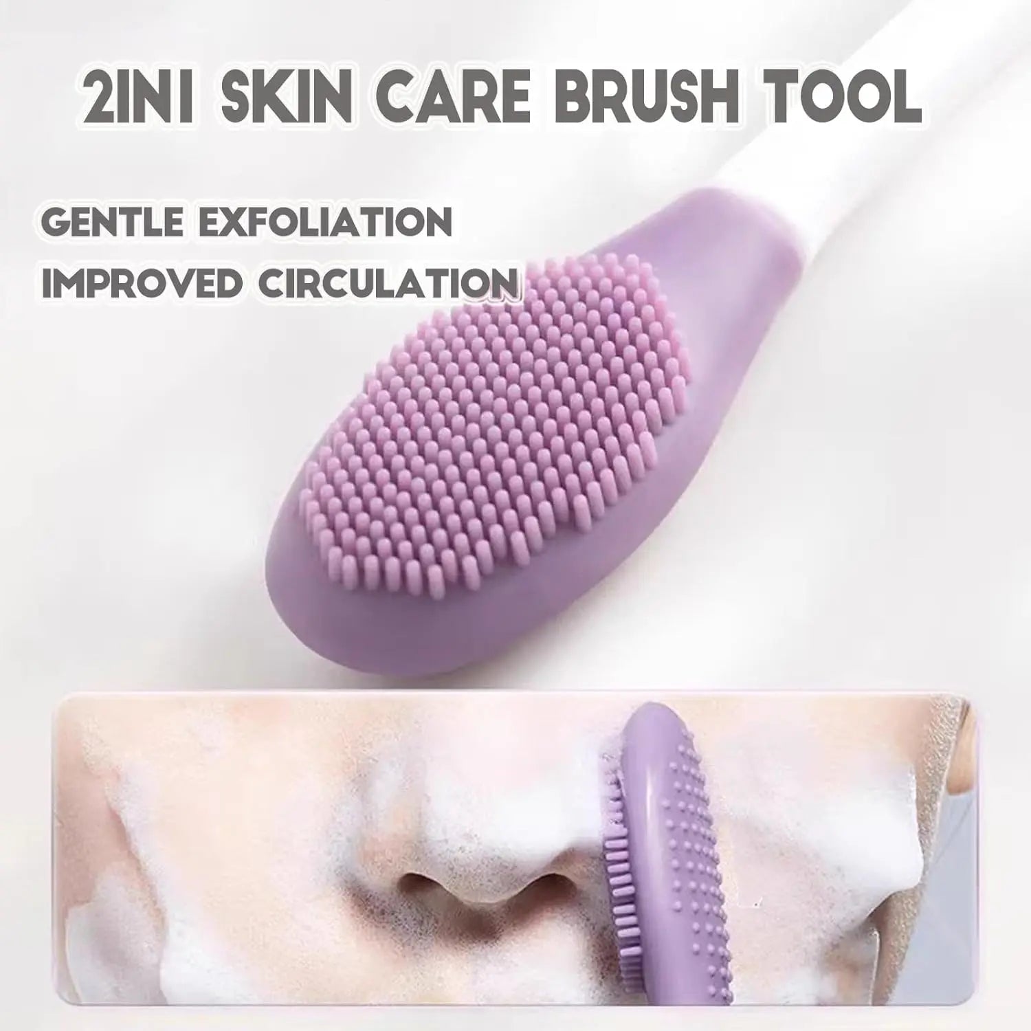 Silicone Face Mask Applicator Brush,Soft DIY Skincare Tools,Scrubber Exfoliator,Facial Cleansing Brush for Deep Gentle Exfoliating (Pink/Purple) Pink/Purple Wholesale Hub