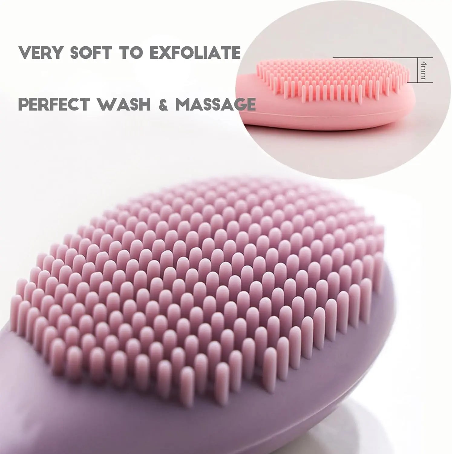 Silicone Face Mask Applicator Brush,Soft DIY Skincare Tools,Scrubber Exfoliator,Facial Cleansing Brush for Deep Gentle Exfoliating (Pink/Purple) Pink/Purple Wholesale Hub