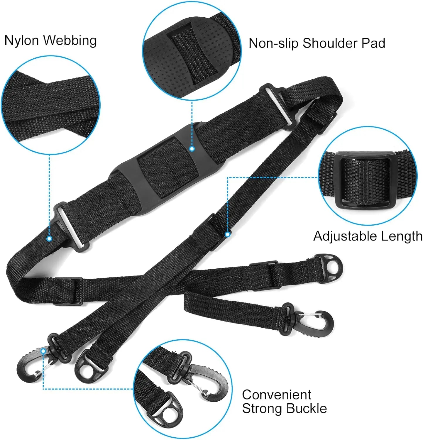 Petluno Accessories for electric scooters, compatible with Xiaomi M365/1S/Pro, scooter carry bag/child handle/ hooks/cable conduit protection/reflective set/shoulder strap/handlebar # 3 Straps Wholesale Hub