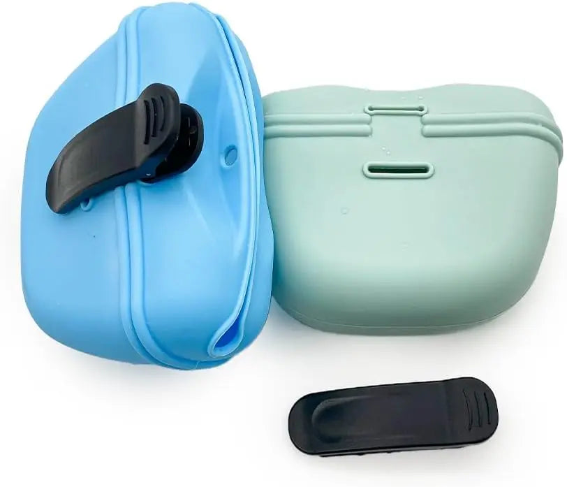 2 Pcs Silicone Dog Treat Pouch,Portable Dog Training Pouch for Treats with Magnetic Closure and Clip,Snacks and Treats to Take Along With Your Dog When Walking(Sky Blue + Light Green) Wholesale Hub