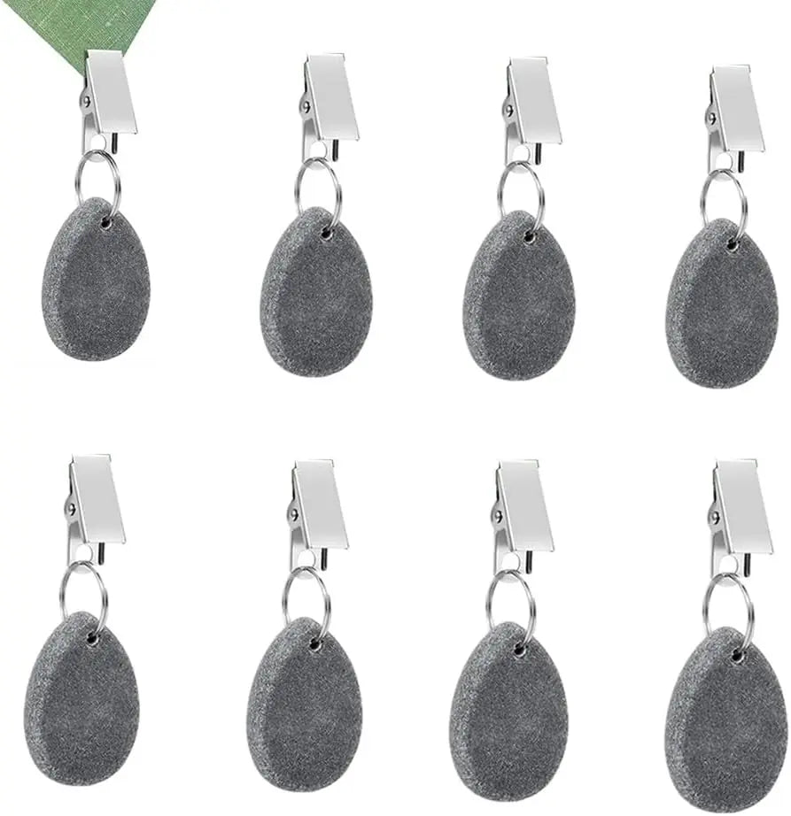 8Pcs Tablecloth Weights Hangers,Outdoor Tablecloth Weights, Tear Drop Marble tablecover Weights, Tablecloth Pendant, Stone Table Scale, Family Dining Table Decoration, Metal clotheslinger (Drop-Grey) Wholesale Hub
