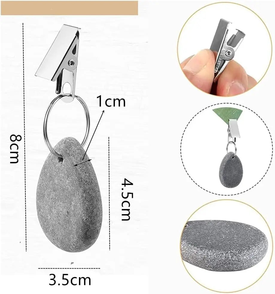 8Pcs Tablecloth Weights Hangers,Outdoor Tablecloth Weights, Tear Drop Marble tablecover Weights, Tablecloth Pendant, Stone Table Scale, Family Dining Table Decoration, Metal clotheslinger (Drop-Grey) Wholesale Hub