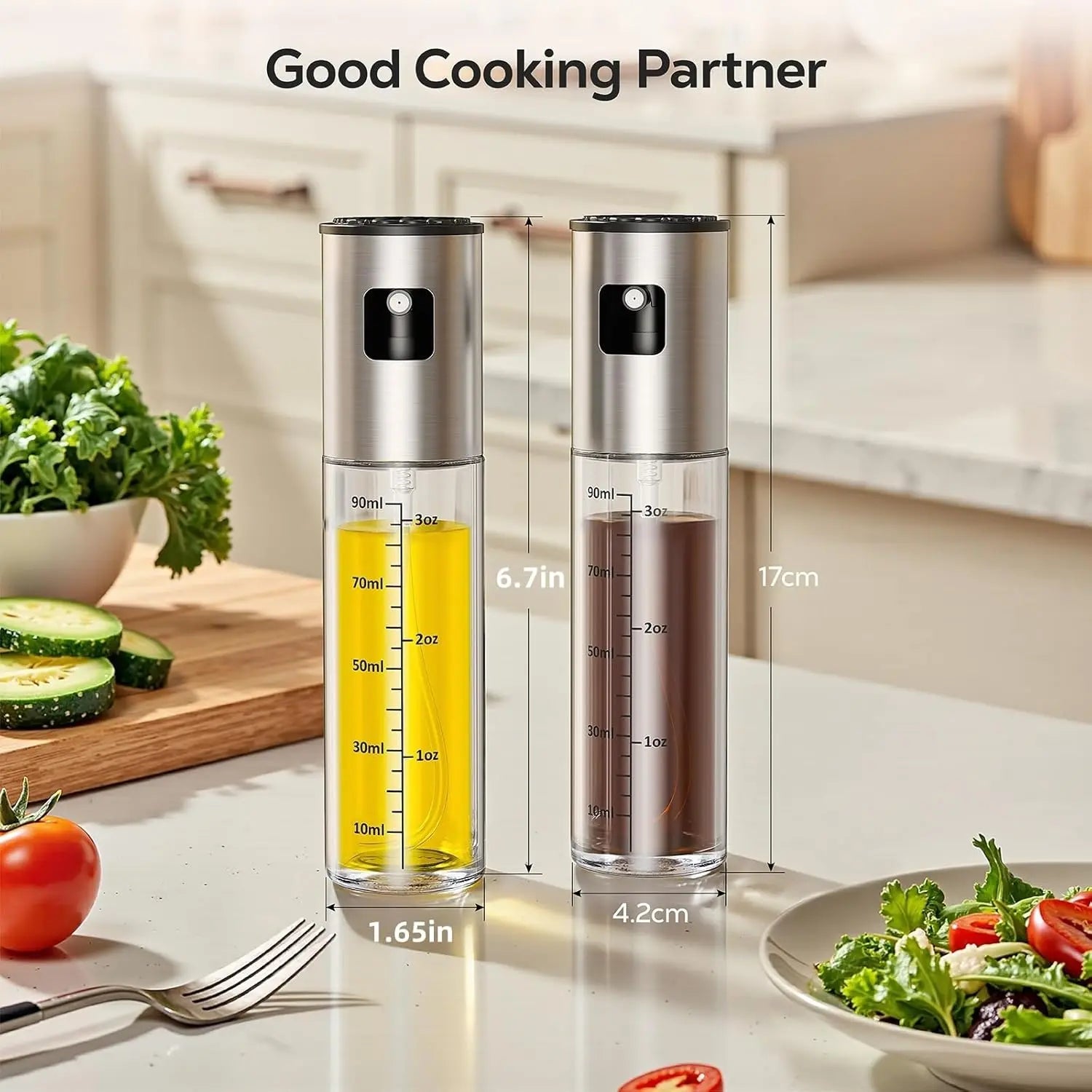 Oil Spray Bottle 2Pcs: Olive Sprayer for Cooking, Olive Oil Dispenser Bottle for Kitchen Gadgets,Food-grade Glass Oil Mister for Air Fryer, Frying, Salad, BBQ (2) Wholesale Hub