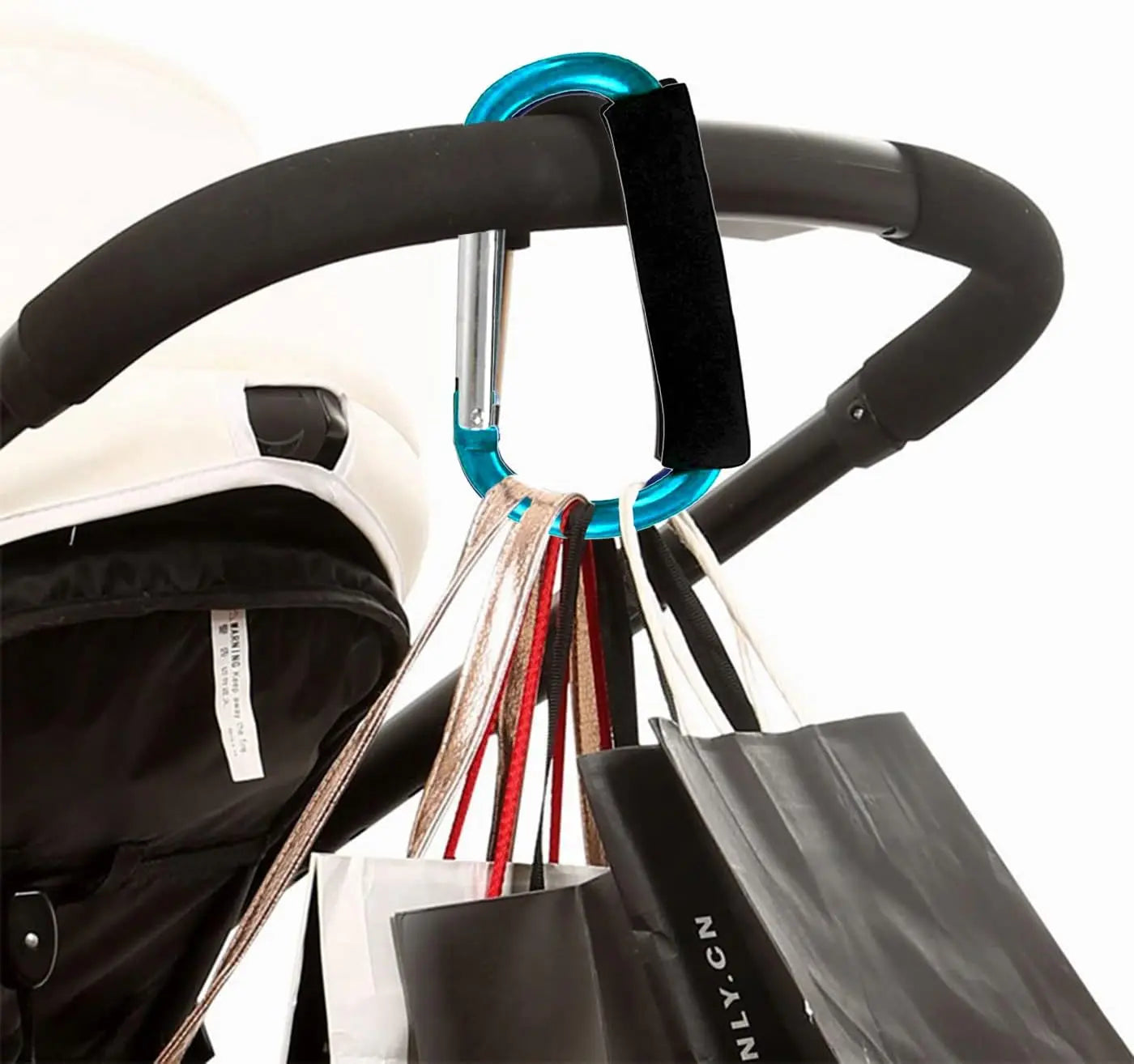 Stroller Hooks by Baby,Large Stroller Hooks for Mommy, 2 pcs Carabiner Stroller Hook Organizer for Hanging Purses, Diaper Bag, Shopping Bags (Sky Blue) Wholesale Hub
