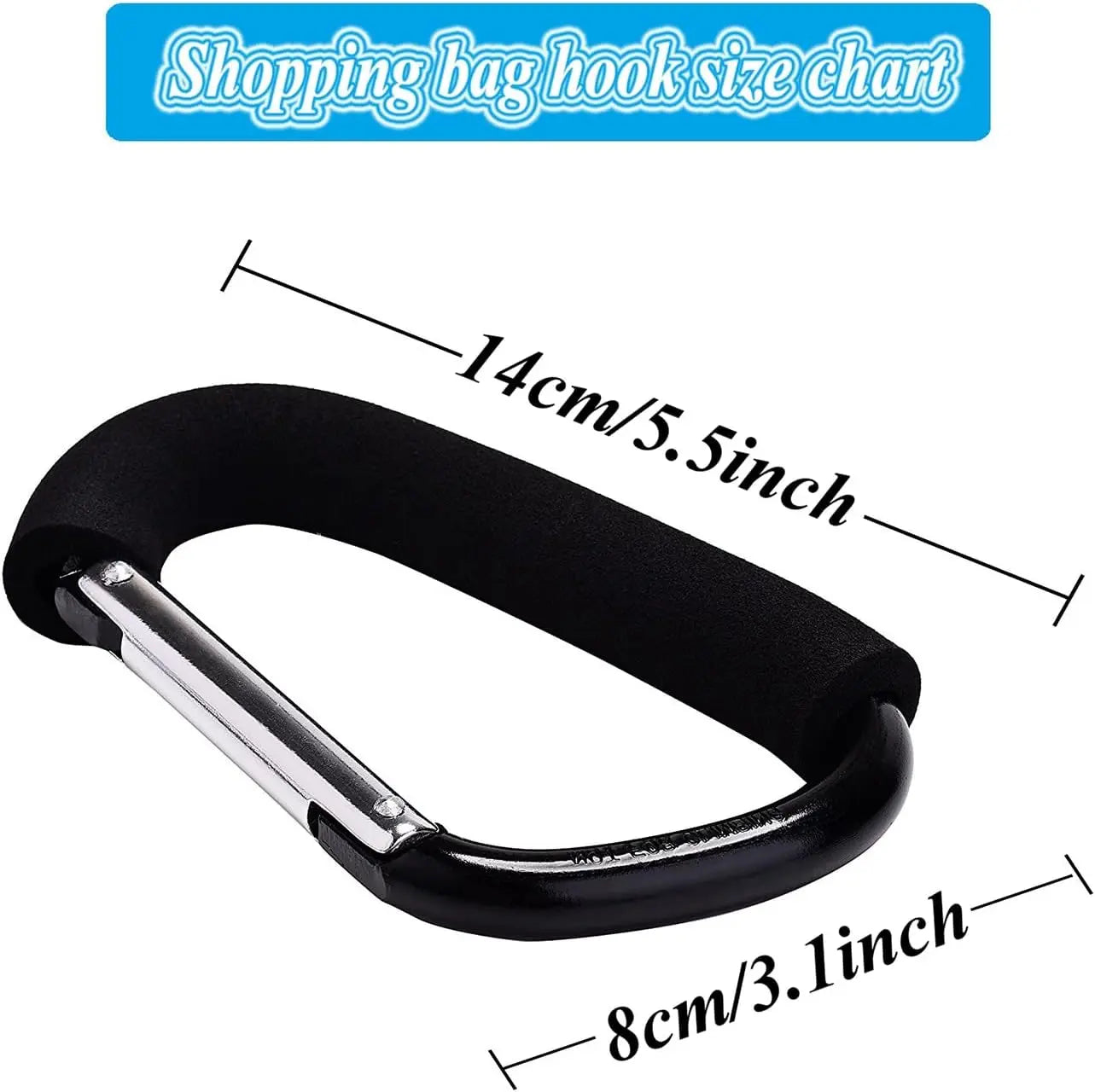 Stroller Hooks by Baby,Large Stroller Hooks for Mommy, 2 pcs Carabiner Stroller Hook Organizer for Hanging Purses, Diaper Bag, Shopping Bags (Sky Blue) Wholesale Hub