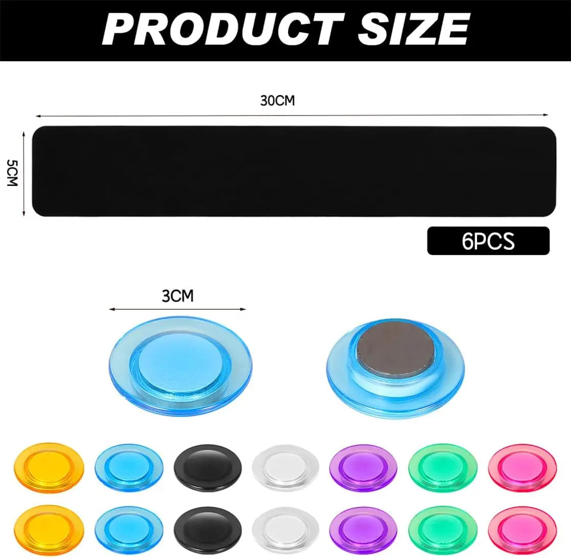 Magnetic Bulletin Board 6PCS Frameless Iron Board Strips Memo Board Bar Adhesive Backing Stainless Whiteboard Strips with 20PCS Magnet for Classroom Office Kitchen Wholesale Hub