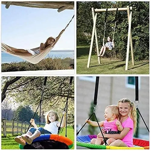 Tree Swing Straps Hanging Kit Holds 2200 lbs, 5FT Swing Straps 2 Pack Tree Protector Mats with 2 Safety Heavy Duty Carabiner & 1 Stainless Steel Swivel, Carry Bag Included, Perfect for Hammocks & Most Swing Seats Wholesale Hub